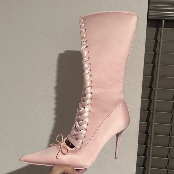 scandalous seduction heeled boots in pink by sugar thrillz (dolls kill) - Picture 7 of 10